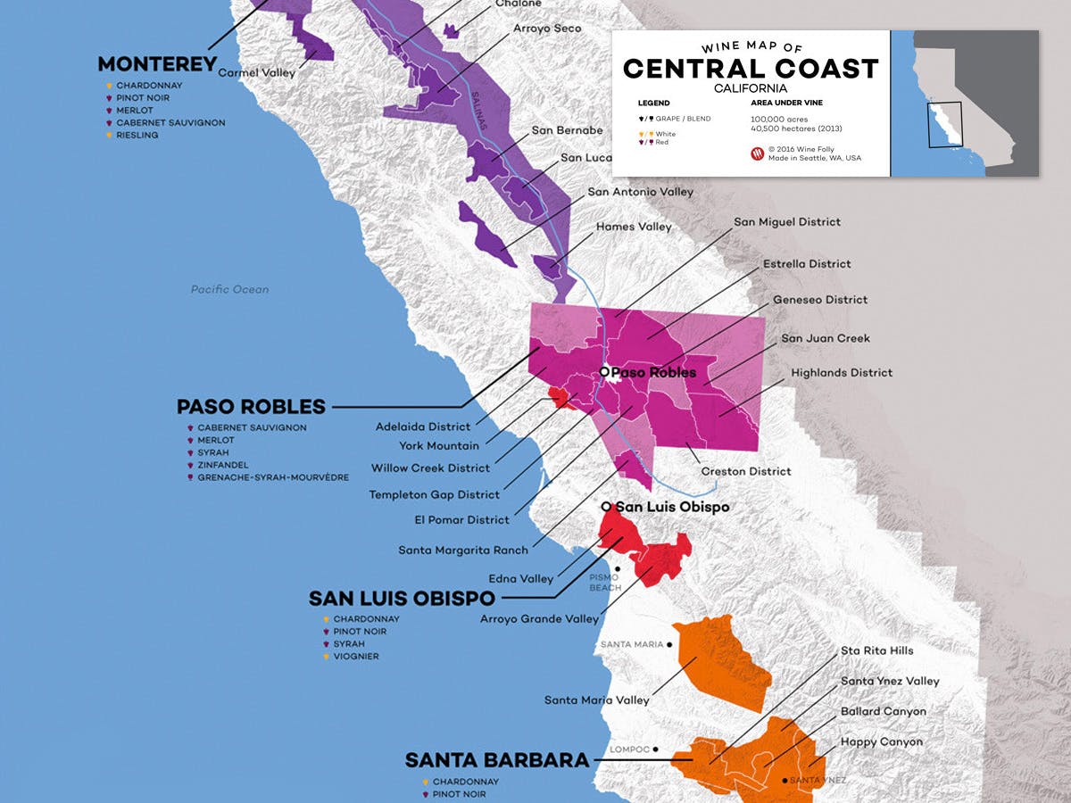 Cover Image for Central Coast Wine: The Varieties, Regions, and More