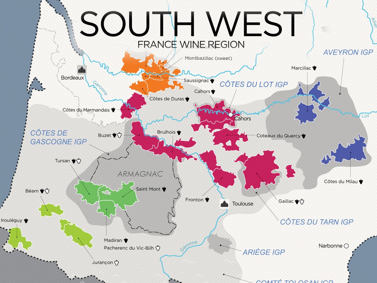 Cover Image for The Wines of South West France (map)