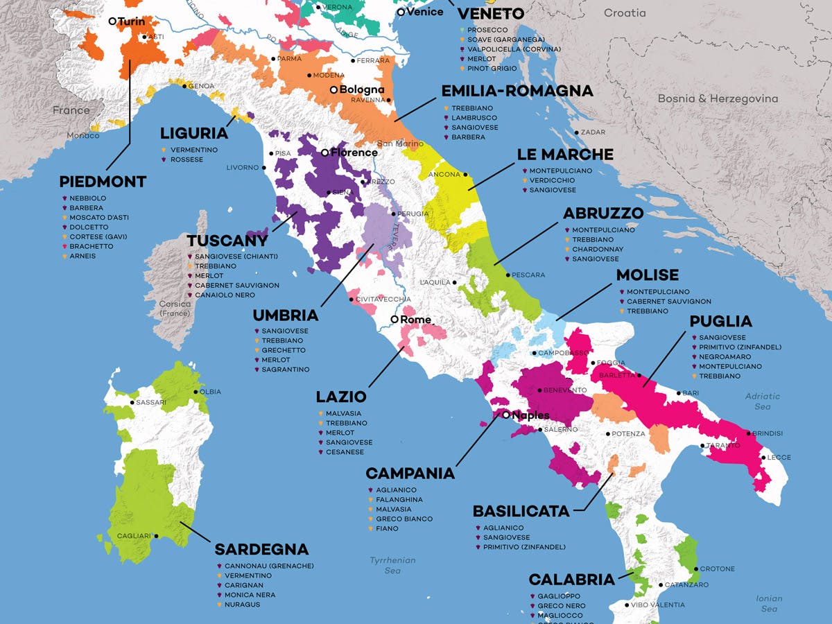 Cover Image for Italian Wine Map and Exploration Guide