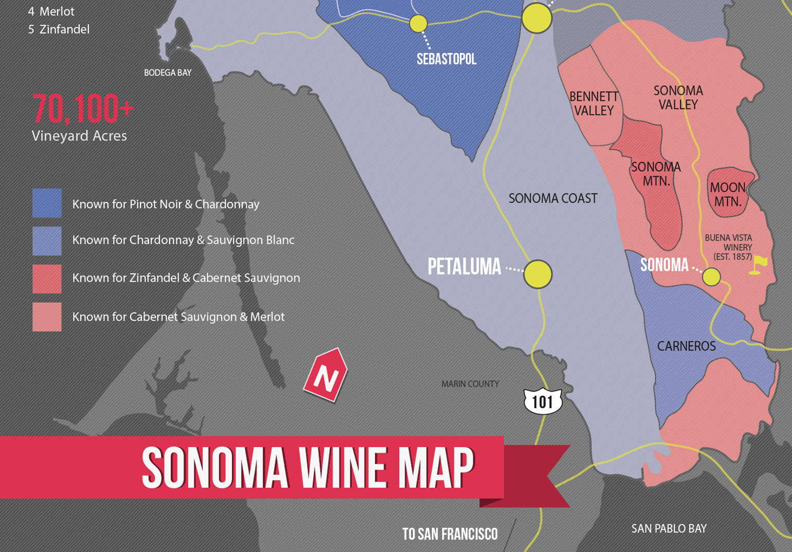 Cover Image for Understanding the Sonoma Wine Region (with Maps)