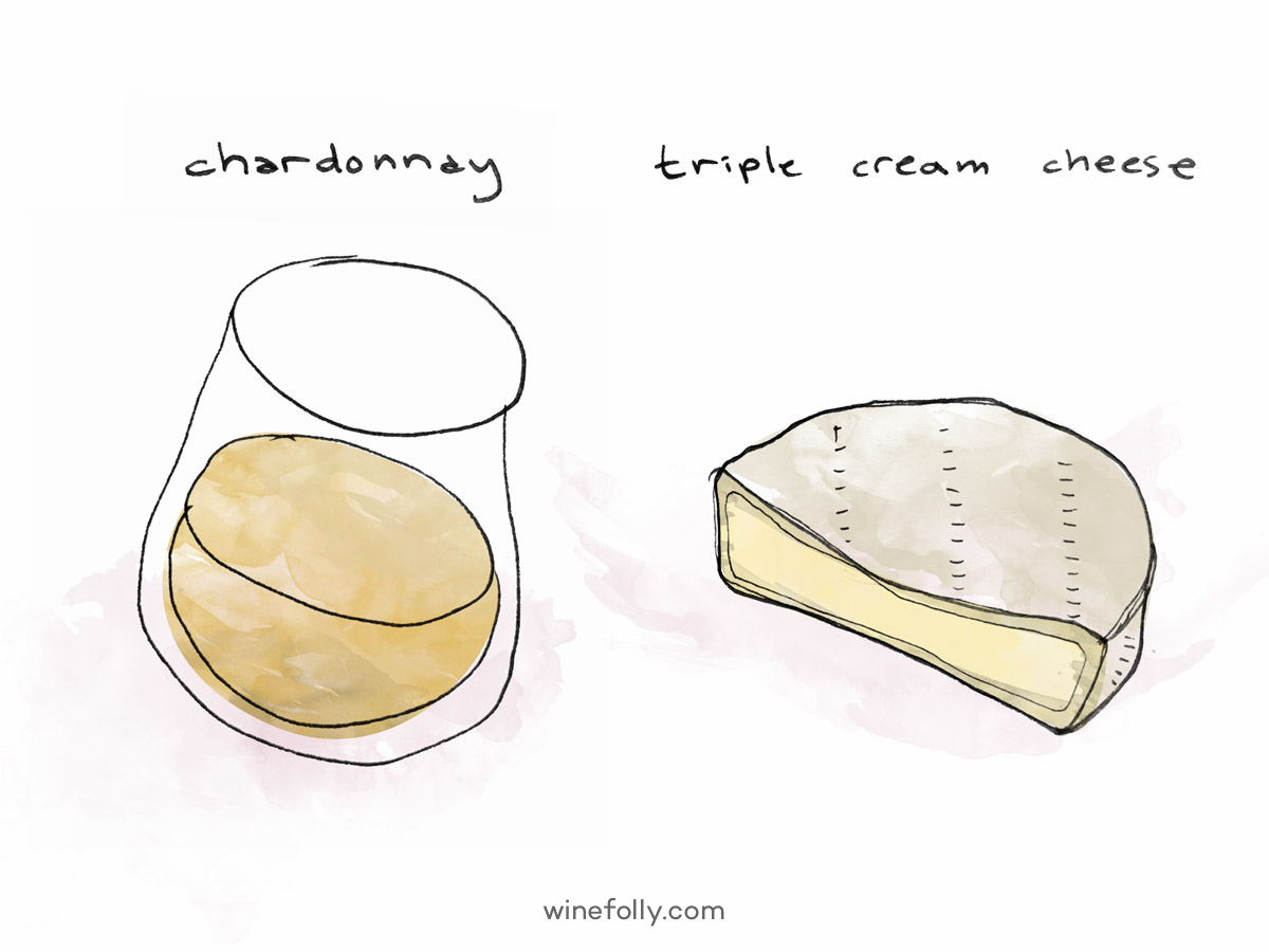 Chardonnay wine pairs excellently with Brie-style cheeses. 