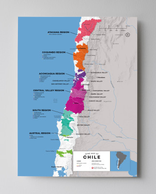 12x16 Chile wine map by Wine Folly