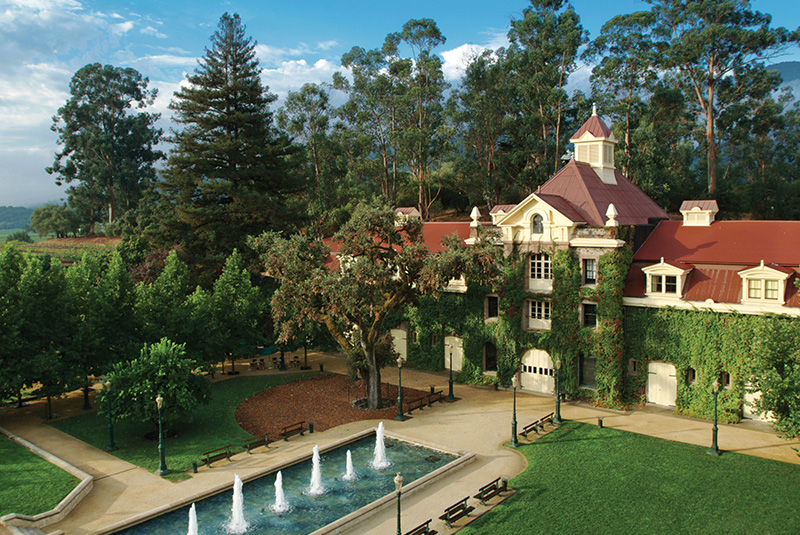 A view of Inglenook Winery's traditional elegant design