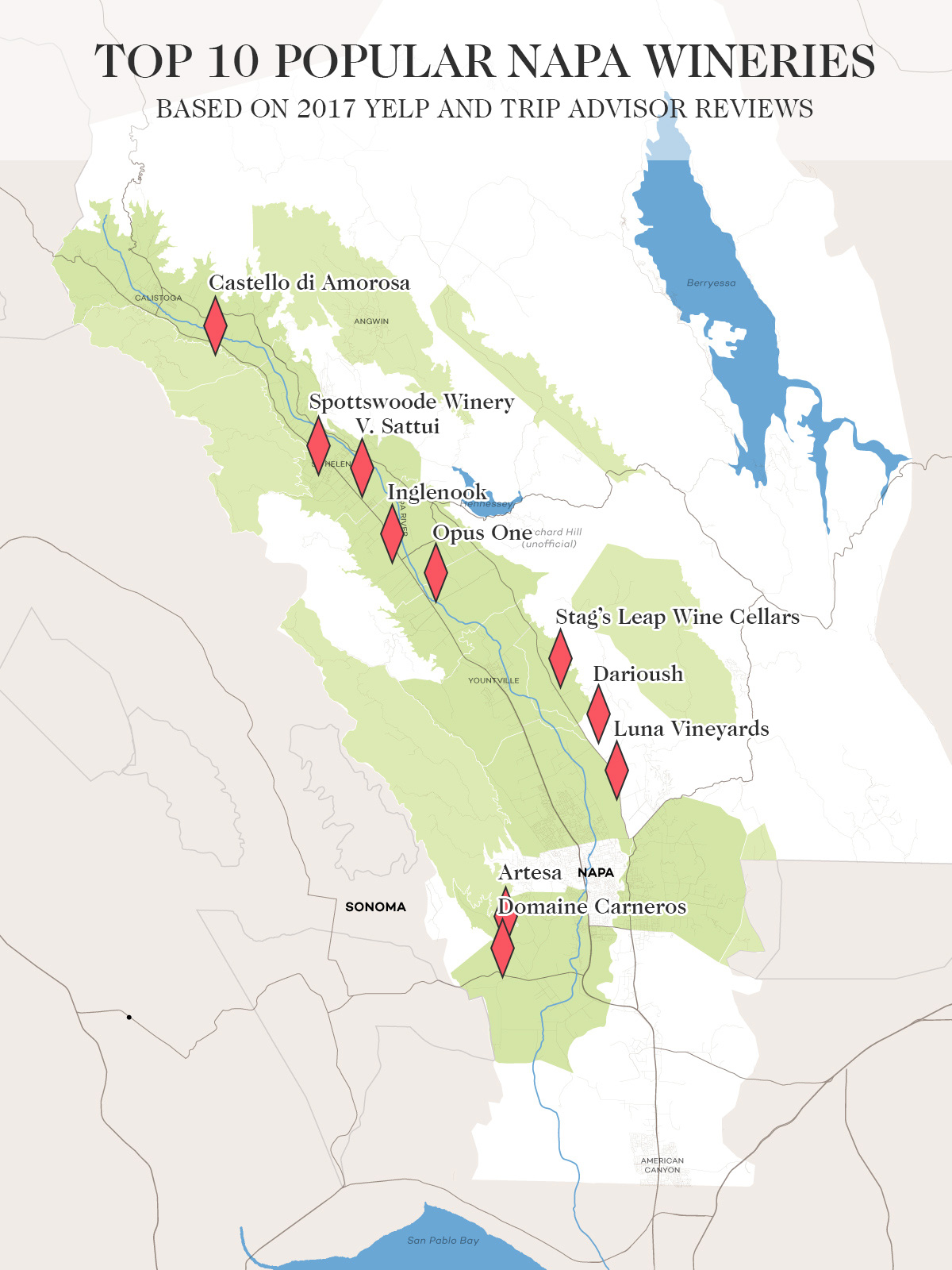 Napa Valley Tour Map