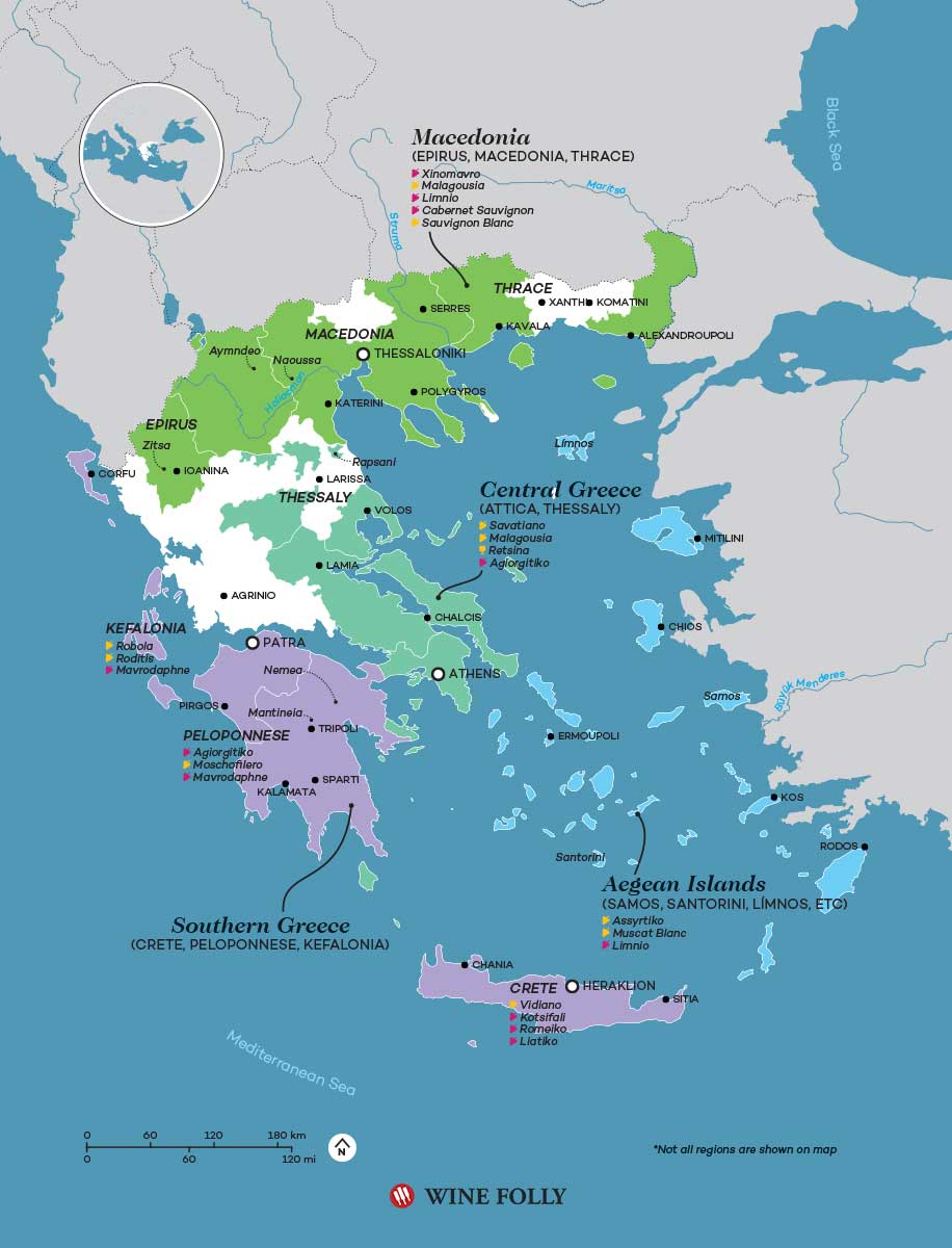 Greece Wine Map - Dolly Gabrila