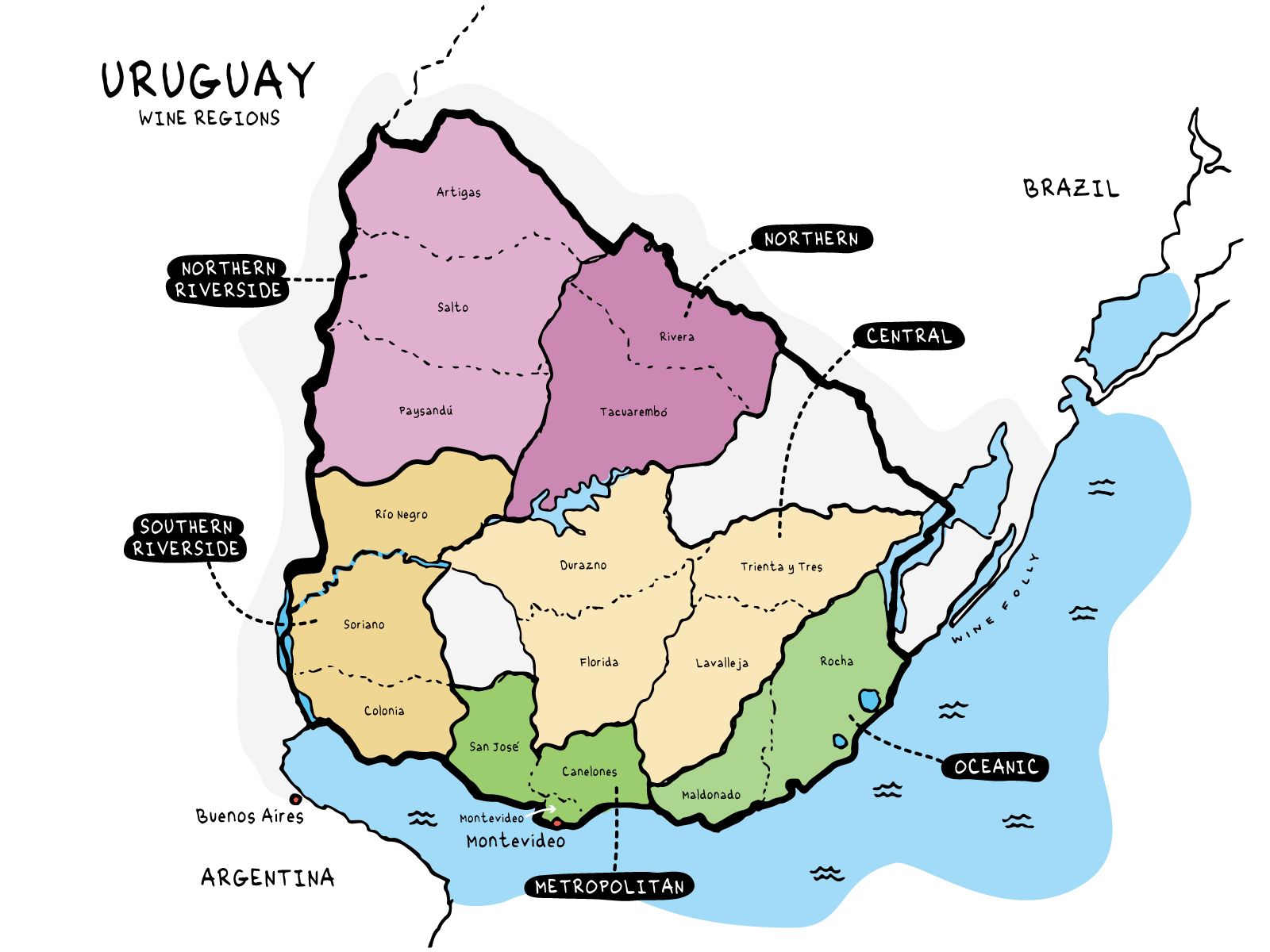 Uruguay Wine Map